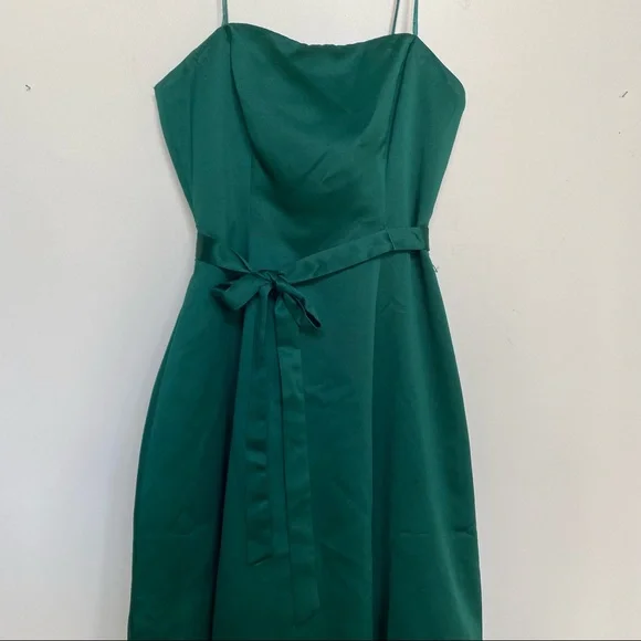 Papell Boutique | Dresses | Papell Boutique Strapless Green Tea Length Dress  | Poshmark